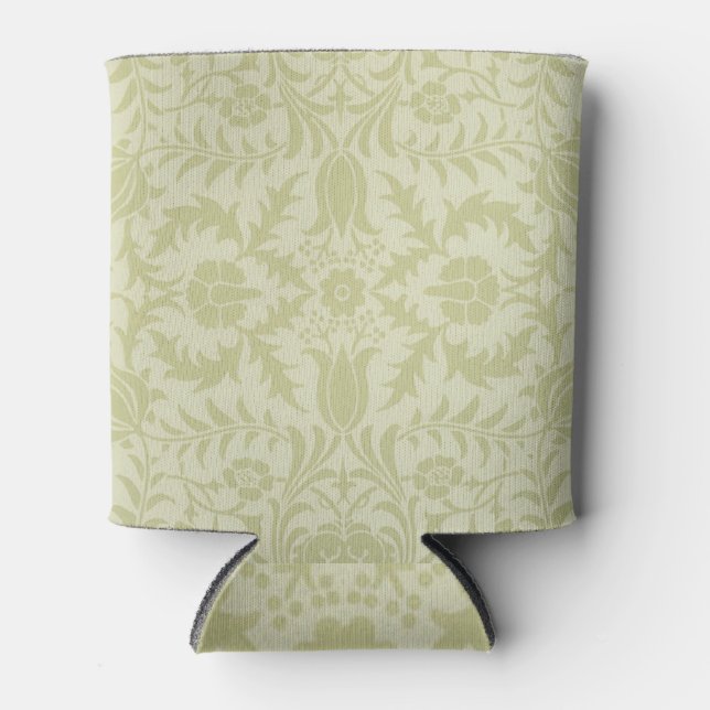 Porta-lata William Morris Borage vintage damasco verde macio (Frente)