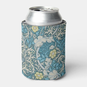 Porta-lata William Morris, padrão art nouveau, algas, azul,f