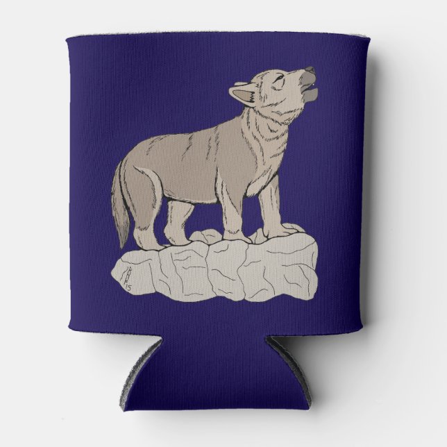 Porta-lata Wolf Pup Howling (Frente)