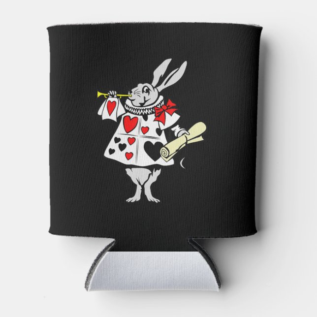 Porta-lata Wonderland Rabbit Páscoa Bunny Tocando Música (Frente)