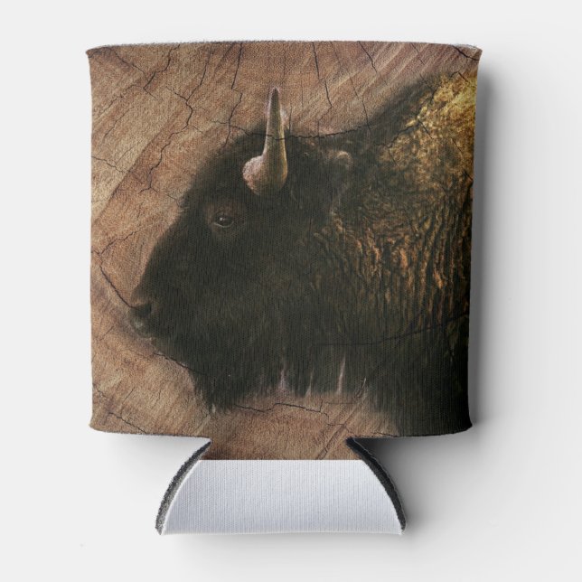 Porta-lata Wood Bison Buffalo (Frente)
