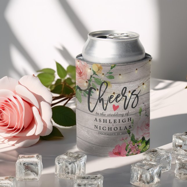 Porta-lata Wood String Floral Rustic Floral Light (Criador carregado)