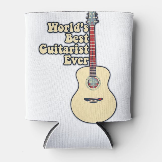 Porta-lata World's best guitarist ever. motivational quotes (Frente)