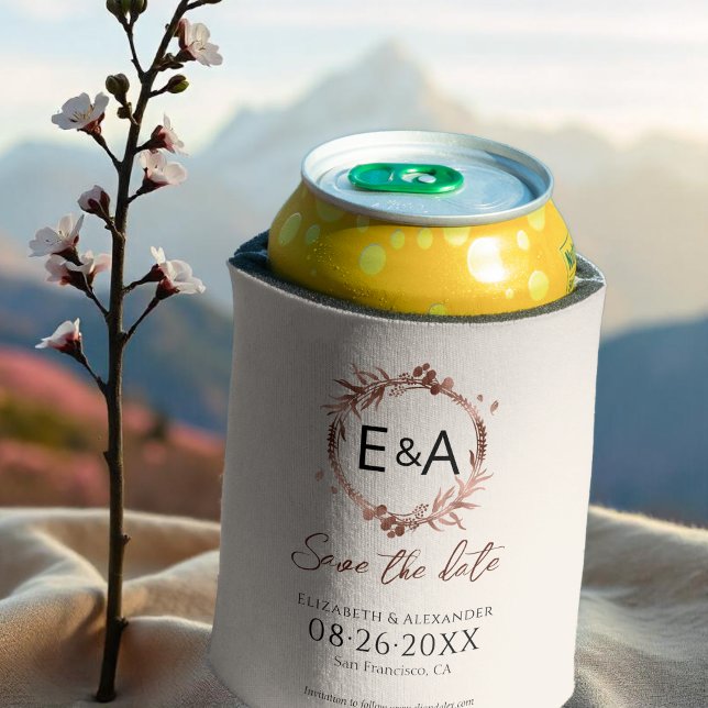 Porta-lata Wreath Wildflower Spring Casamento Salvar Data (Criador carregado)