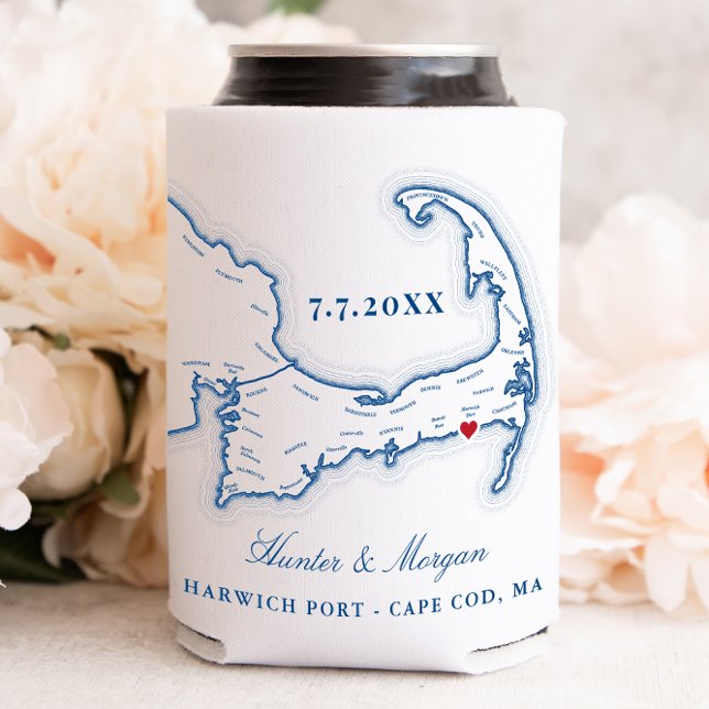 Porta-lata Wychmere Harwich Port Cape Cod Wedch Favor (These custom Cape Cod can cooler aka Coozies are perfect wedding favors for  Wychmere Beach Club)