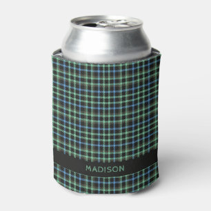 Porta-lata Xadrez de nome personalizado / Padrão de Tartan