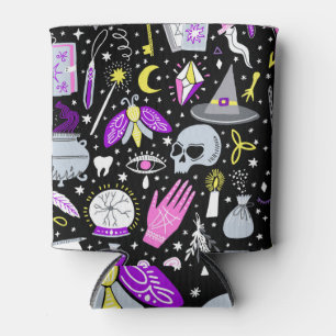 Porta-lata Xadrez de tartan castanho-laranja-vírgula.