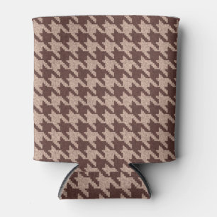 Porta-lata Xadrez Marrom Padrão Clássico Preppy