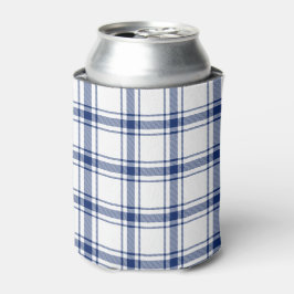 Porta-lata Xadrez Náutico Azul e Branco