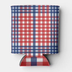 Porta-lata Xadrez Red White e Blue Gingham