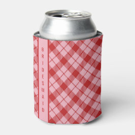 Porta-lata Xadrez Rosa + Vermelho