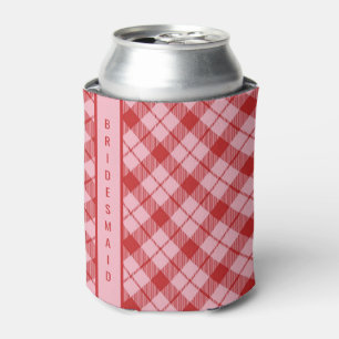 Porta-lata Xadrez Rosa + Vermelho