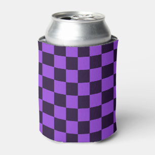 Porta-lata Xadrez roxo e lavanda que chama a atenção