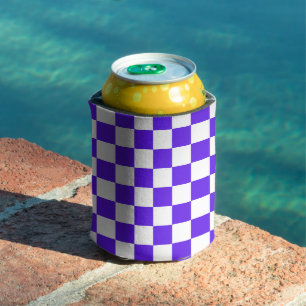 Porta-lata Xadrez roxo visual clássico