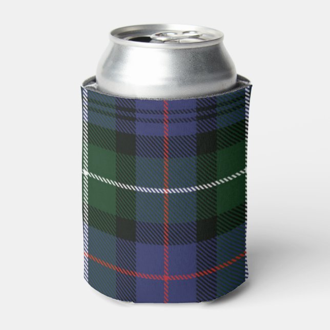 Porta-lata Xadrez Rústico Roxo e Verde Tartan (Can Front)