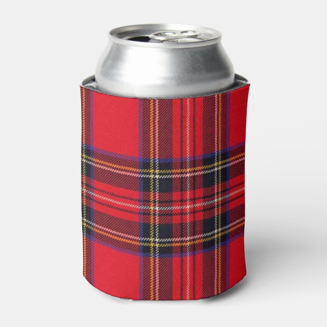 Porta-lata Xadrez vermelha de Stewart tartan (Can Front)