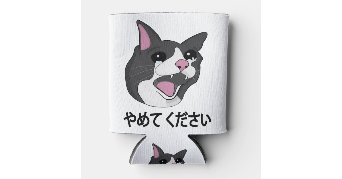 Porta-lata Yamete Kudasai Meme Chorando Cat Yamero Japonês