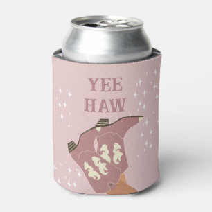 Porta-lata Yee Haw Western Rodeo Boots Blush Pink