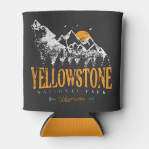 Porta-lata Yellowstone National Park Wolf Mounates Vintage
