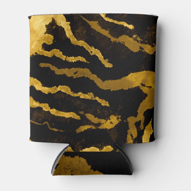 Porta-lata Zebra Dourada Tie Dye Pattern (Frente)