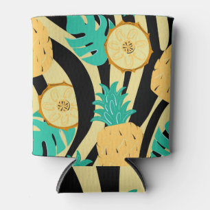 Porta-lata Zebra, monstera, abacaxi: padrão de verão.