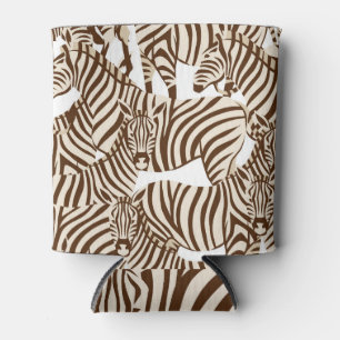 Porta-lata Zebras, savana selvagem, padrão sem costura