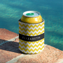 Porta-lata Zigzag Amarelo, Chevron Amarelo, Seu Nome