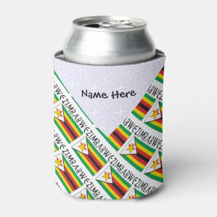 Porta-lata Zimbabwe Bandeira do Zimbábue Personalizada em Mos