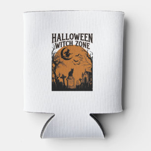 Porta-lata Zona de Bruxa de Halloween Cemitério de Gato Preto