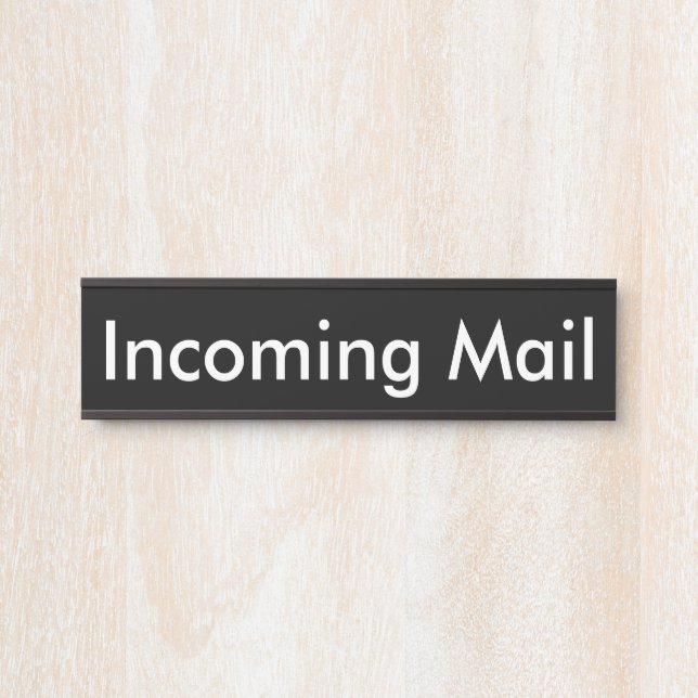 Porta Mala de Entrada - Placa de Nome Preto (Frente)