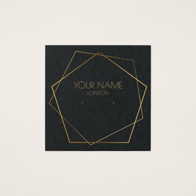 Porta-moedas de luxo escuro de ouro geométrico (Frente)