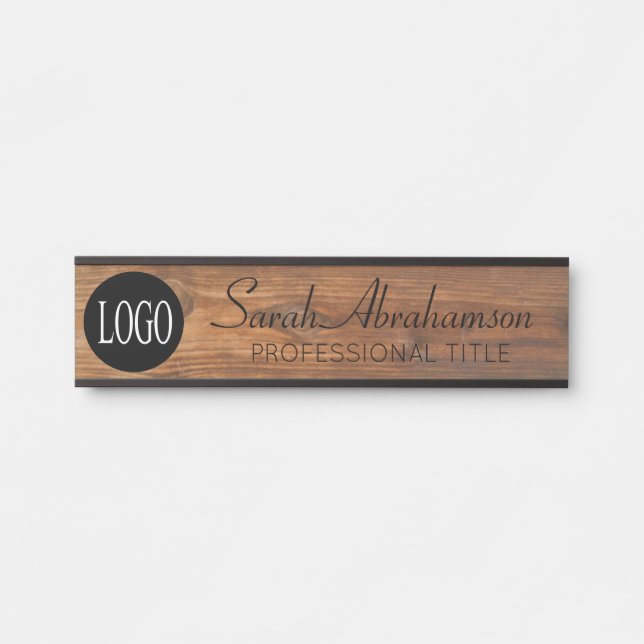 Porta Placa de Identificação com Logotipo Personalizado  (Frente)