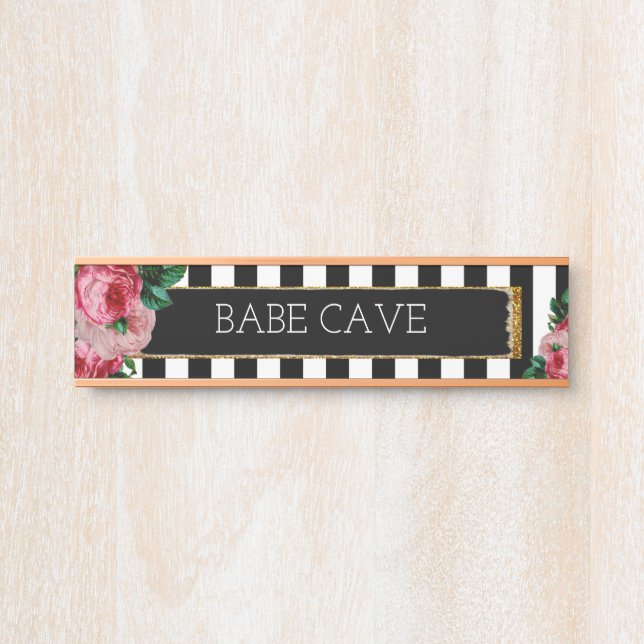 Porta Placa de identificação floral e listrada (Frente)