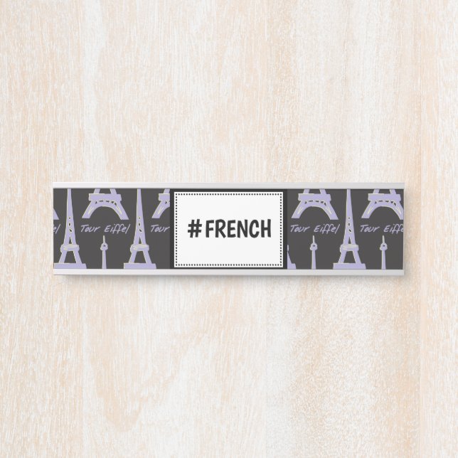 Porta Placa de nome da Torre Eiffel Roxa (Frente)