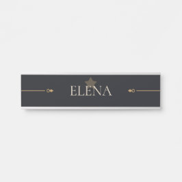 Porta Placa de Nome de Entrada Personalizada Luxo Preto
