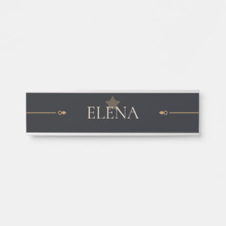 Porta Placa de Nome de Entrada Personalizada Luxo Preto