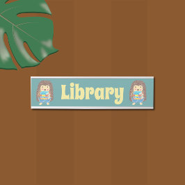 Porta Placa de nome do enforcamento da biblioteca escola