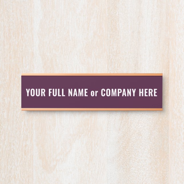 Porta Placa de Nome Personalizada com Seu Próprio Design (Frente)