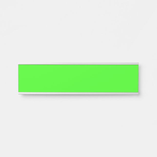 Porta Placa de Nome Suspensa Verde Neon (Frente)
