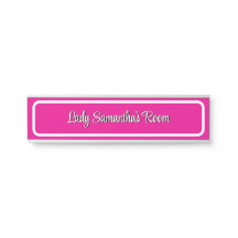 Placa de Nomes Personalizados, Cor-de-Rosa e Branc