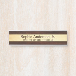 Porta Placa Personalizada de Madeira para Escritório Mod