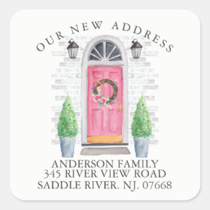 Porta Rosa   Novo adesivo do rótulo do endereço re