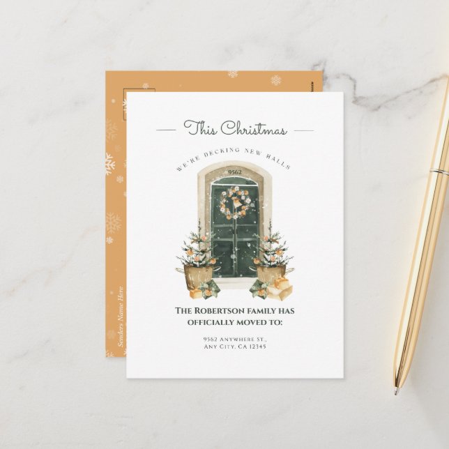 Porta Verde Elegante Anúncio de Nova Casa de Inver (Frente/Verso In Situ)