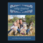 Portanto, cartão com fotos_Marinho de feriado muit<br><div class="desc">Um cartão com fotos de feriado com borda decorativa e texto de natal alegre.</div>