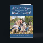 Portanto, cartão com fotos_Marinho de feriado muit<br><div class="desc">Um cartão com fotos de feriado com borda decorativa e texto de natal alegre.</div>
