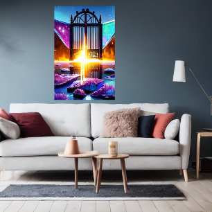 Portão à vida após a morte AI Art Poster