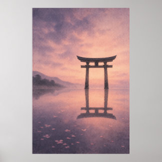 Portão Torii Japonês Poster de Arte de Parede Japa