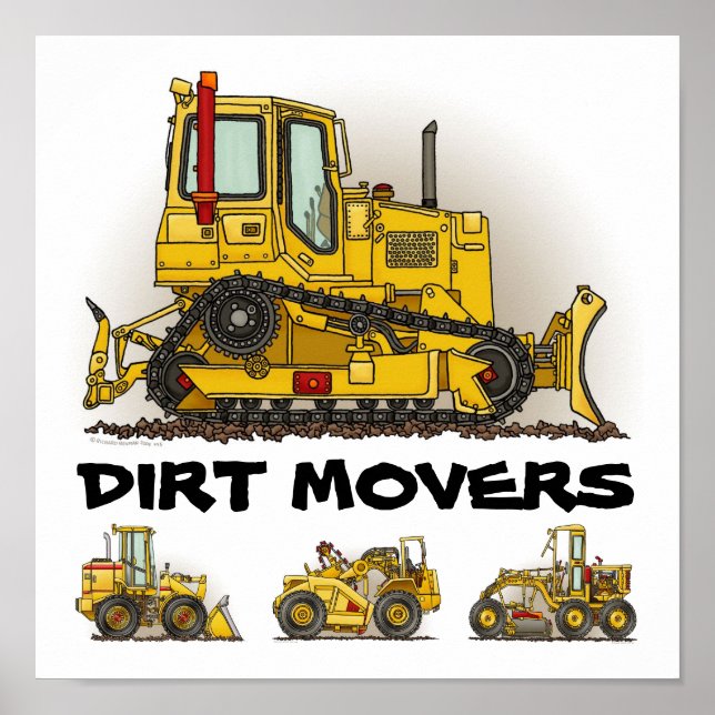 Portas Grande Bulldozer Dirt Movers Poster Impress (Frente)
