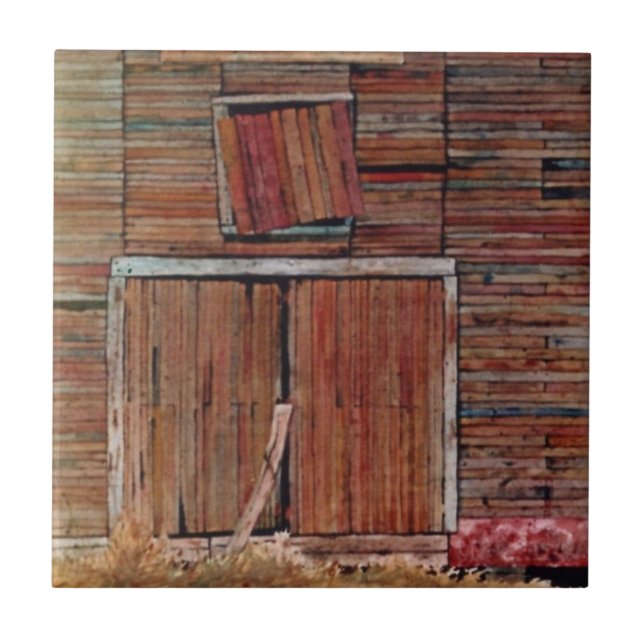 Portas velhas do celeiro, azulejo detalhado. (Frente)