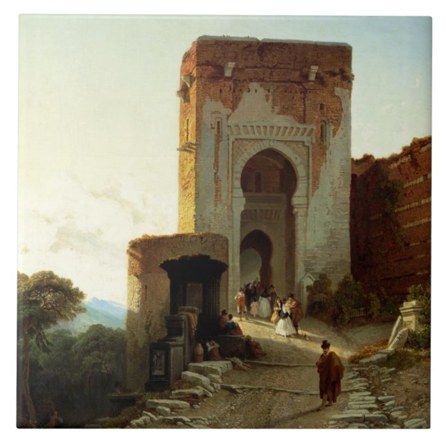 Porte de Justiça, Alhambra, Granada (óleo em (Frente)